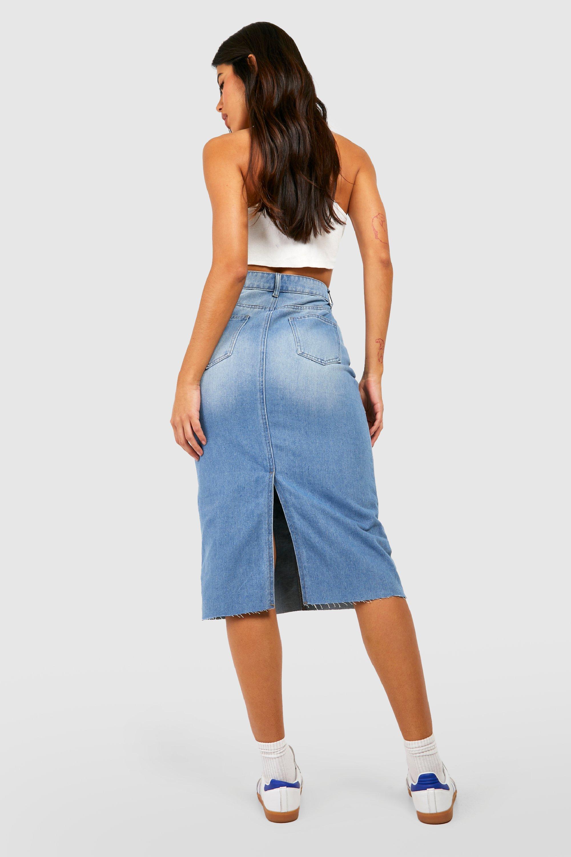 High waisted midi jean on sale shorts